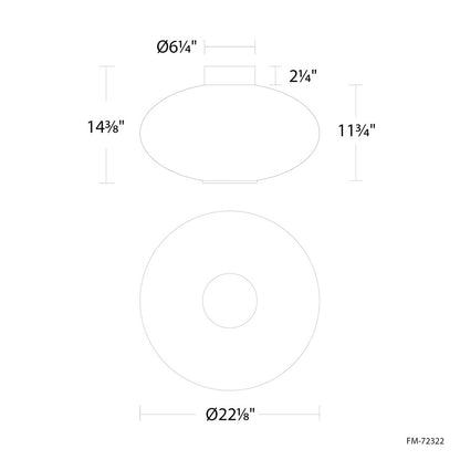 Modern Forms Illusion 1Lt 22" LED Flush Mount/2700K, Black/Opal