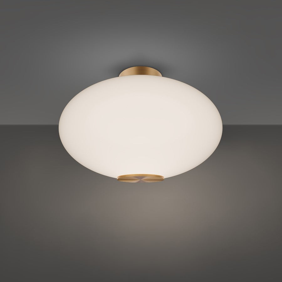 Modern Forms Illusion 1Lt 22" LED Flush Mount/3000K, Brass/Opal