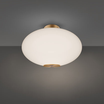 Modern Forms Illusion 1Lt 22" LED Flush Mount/3000K, Brass/Opal