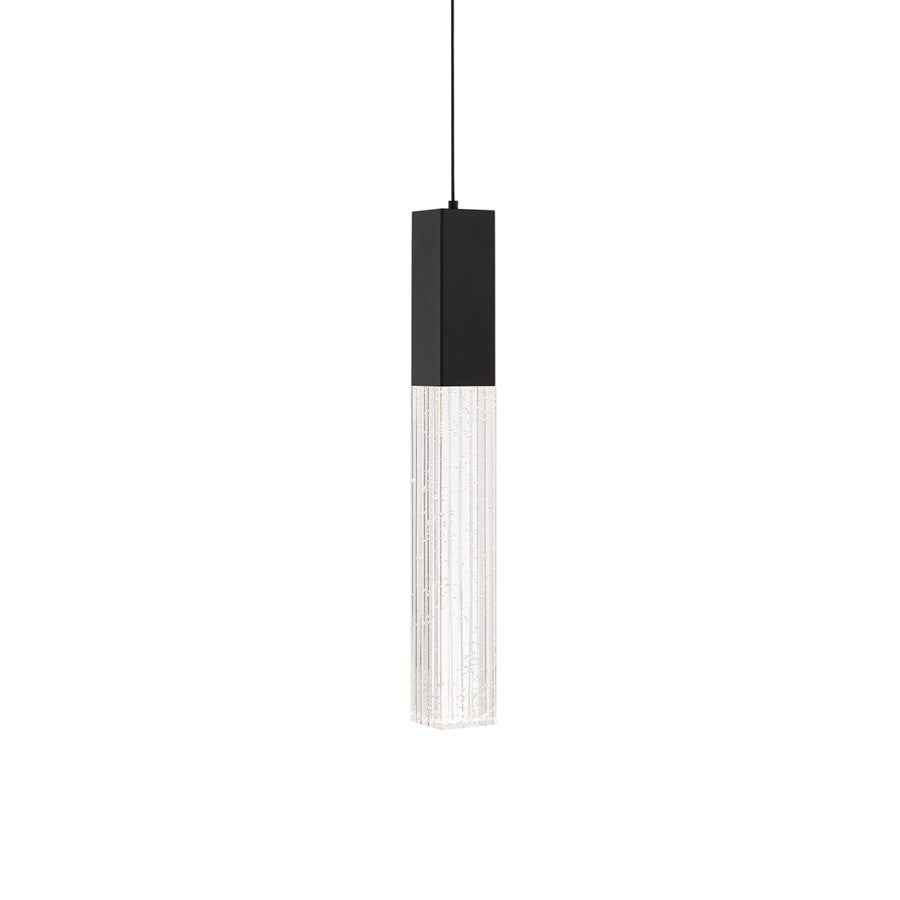 Modern Forms Cinema 1Lt 16" LED Mini-Pendant/3000K, Black/Clear - PD-30816-30-BK