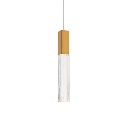 Modern Forms Cinema 1Lt 16" LED Mini-Pendant/3500K, Brass/Clear - PD-30816-35-AB