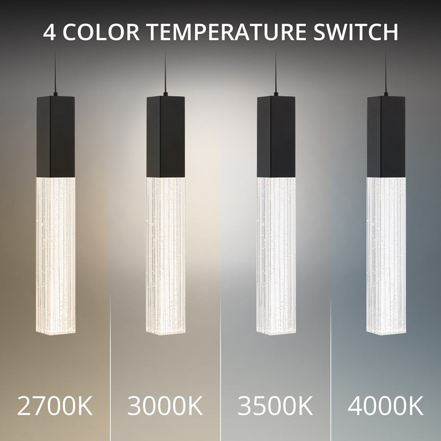 Modern Forms Cinema 1Lt 16" LED Mini-Pendant, Black/Clear