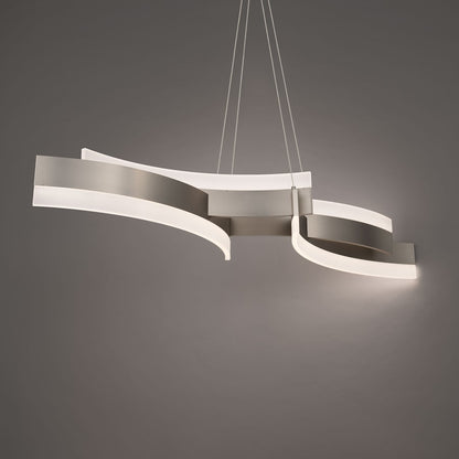 Modern Forms Arcs 4Lt 57" LED Linear Pendant, Brushed Nickel/White