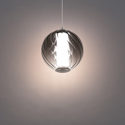 Modern Forms Swirly 7" LED Mini-Pendant, 3000K, Nickel/Smoked/White