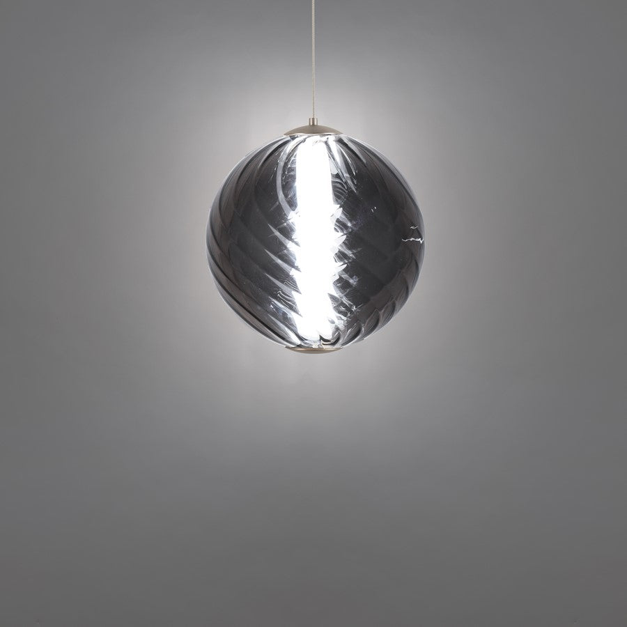Modern Forms Swirly 11" LED Mini-Pendant, 2700K, Nickel/Smoked/White