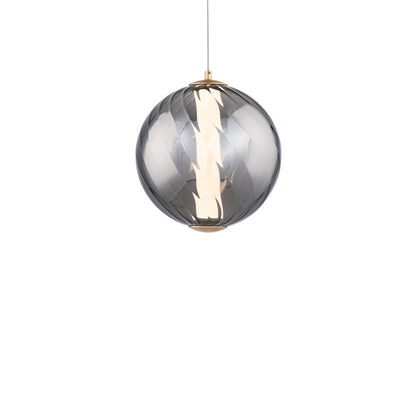 Modern Forms Swirly 11" LED Mini-Pendant/3000K, BR/Smoked/WH - PD-32511-30-SM-AB