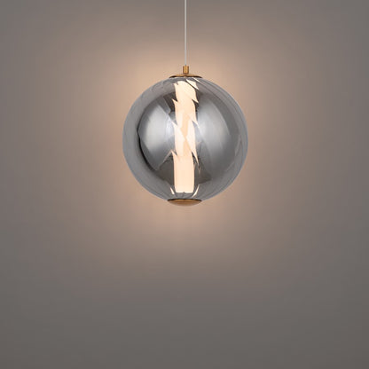 Modern Forms Swirly 11" LED Mini-Pendant, 3000K, BR/Smoked/White