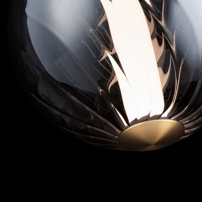 Modern Forms Swirly 11" LED Mini-Pendant, 3500K, BR/Smoked/White