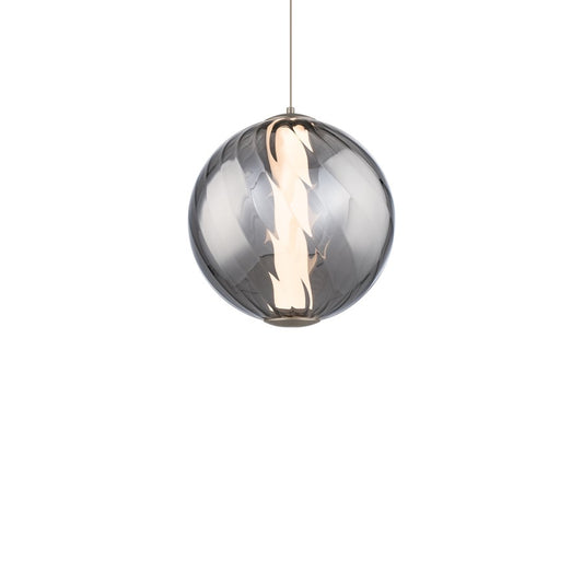 Modern Forms Swirly 11" LED Mini-Pendant/3500K, NK/Smoked/WH - PD-32511-35-SM-BN
