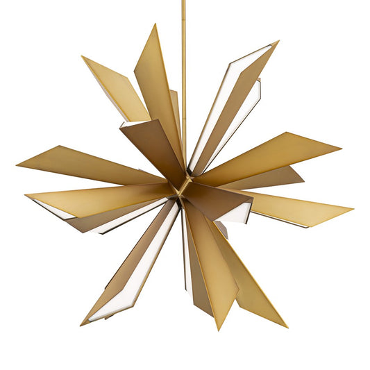 Modern Forms Siren 20Lt 40" LED Pendant, Aged Brass/White - PD-34540-AB