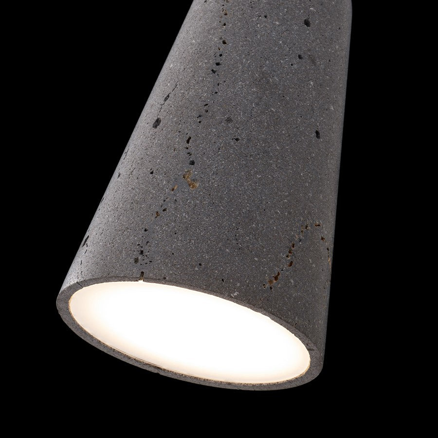 Modern Forms Pompeii 6" LED Mini-Pendant, 2700K, Bassalt/Black