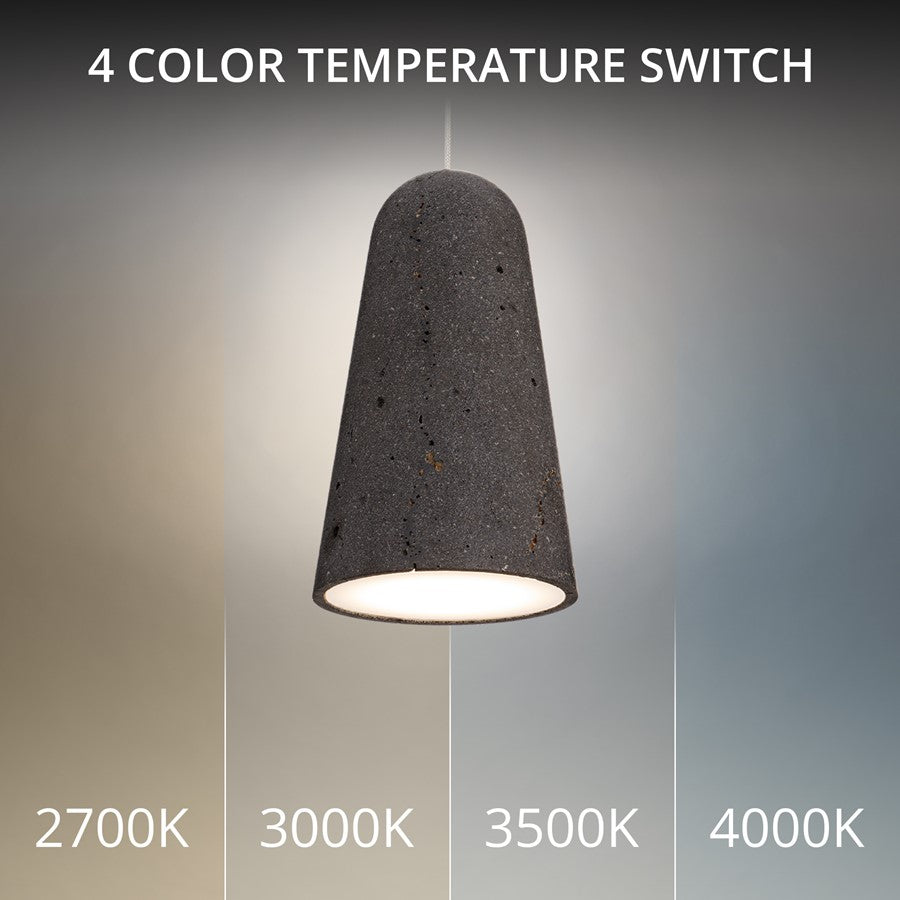 Modern Forms Pompeii 6" LED Mini-Pendant, 3000K, Bassalt/Black