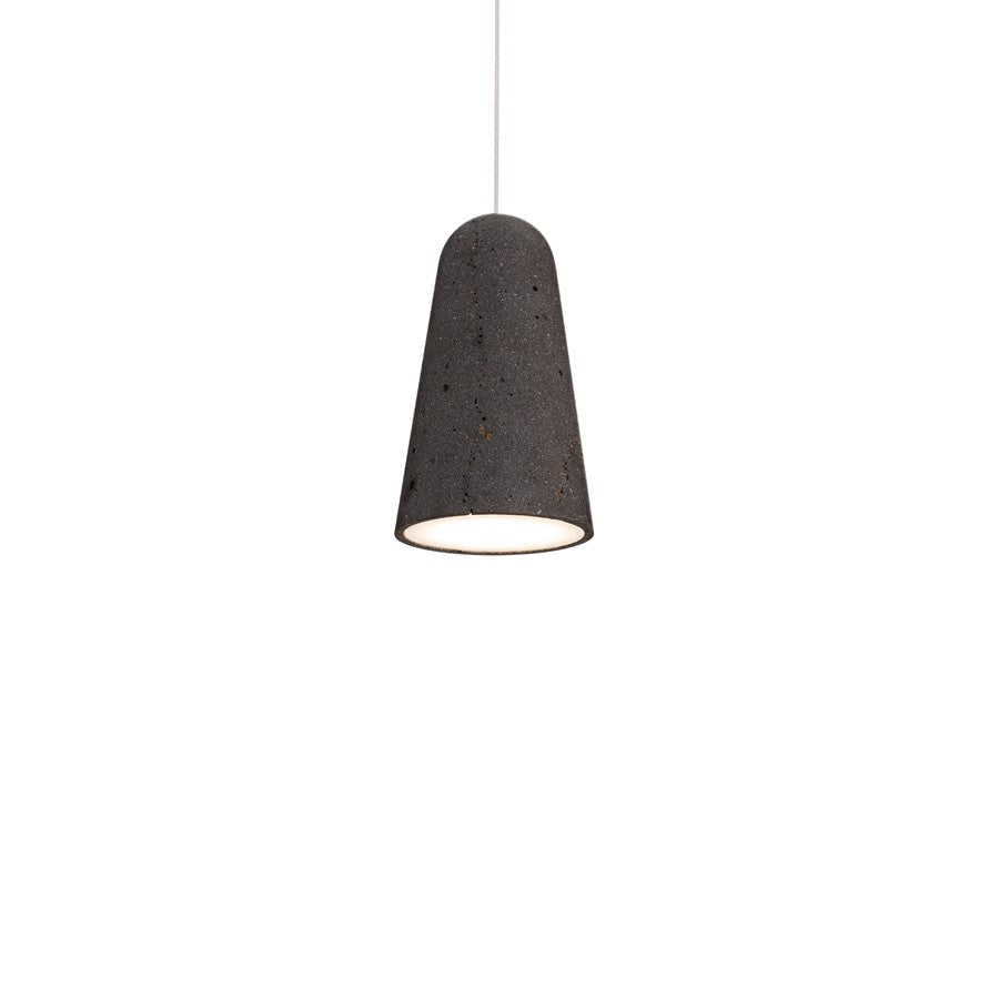 Modern Forms Pompeii 1Lt 6" LED Mini-Pendant, Bassalt/Black - PD-4510-40-BV-BK