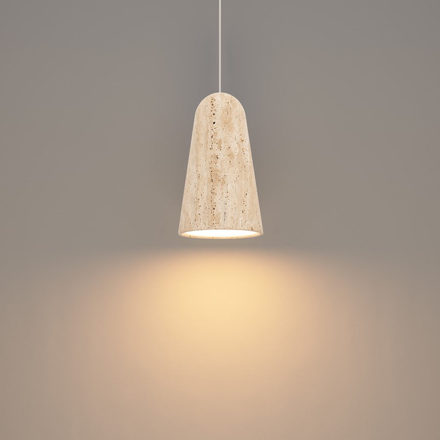 Modern Forms Pompeii 6" LED Mini-Pendant, Beige/Brass/Beige