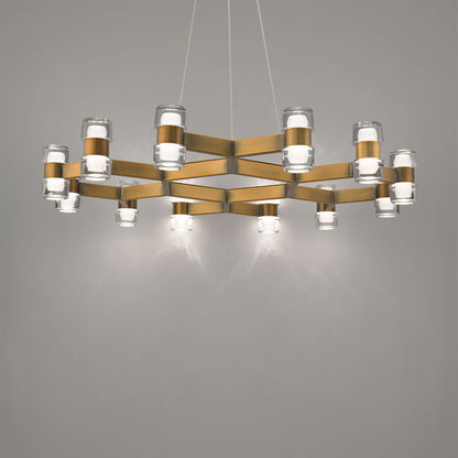 Modern Forms Dashe 24Lt 36" LED Chandelier, Aged Brass/Clear