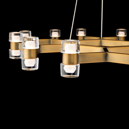 Modern Forms Dashe 24Lt 36" LED Chandelier, Aged Brass/Clear