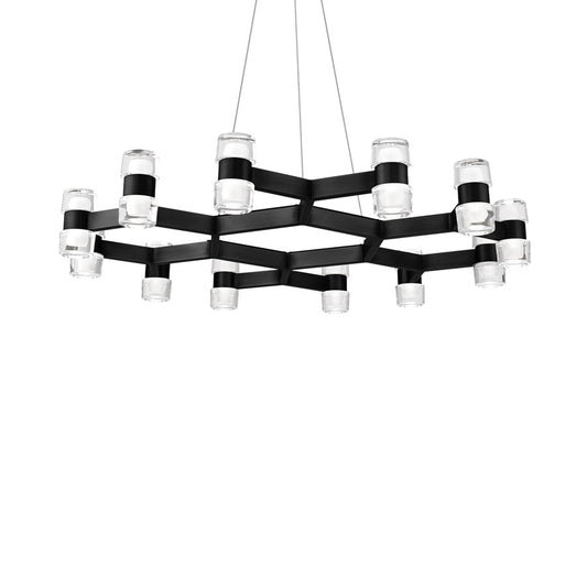 Modern Forms Dashe 24Lt 36" LED Chandelier, Black/Clear - PD-4536-BK