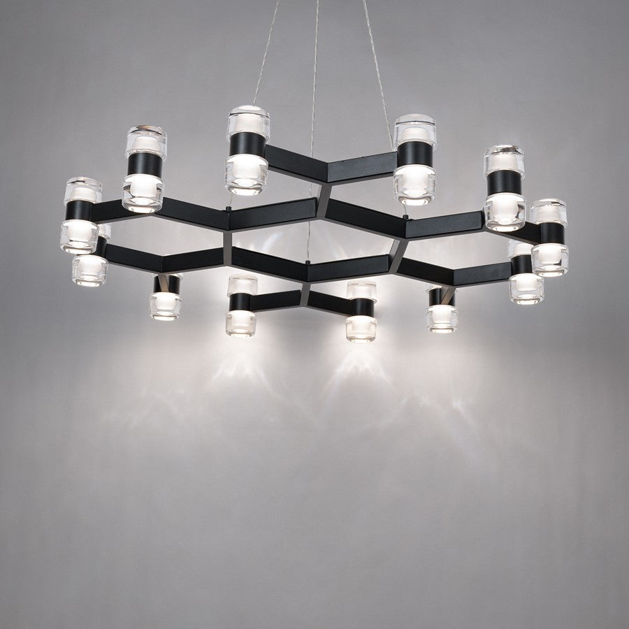 Modern Forms Dashe 24Lt 36" LED Chandelier, Black/Clear
