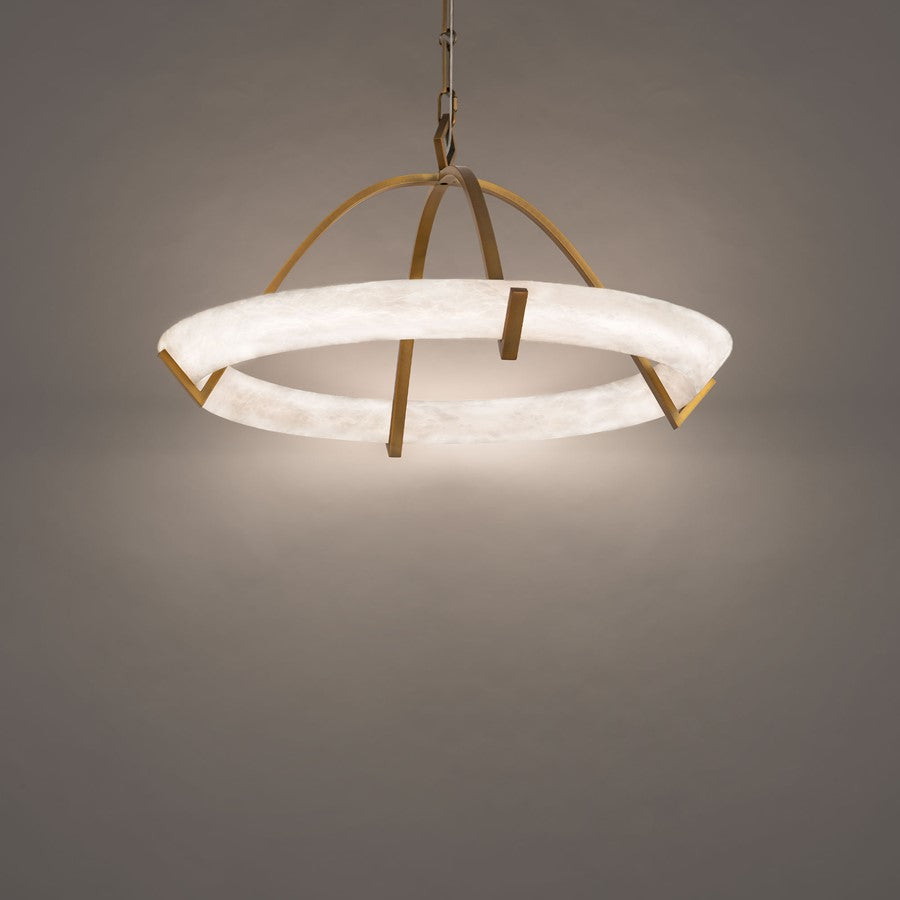 Modern Forms Copa 1Lt 25" LED Pendant, Aged Brass/Alabaster