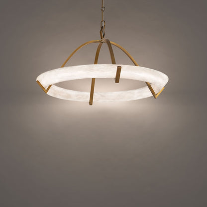 Modern Forms Copa 1Lt 25" LED Pendant, Aged Brass/Alabaster