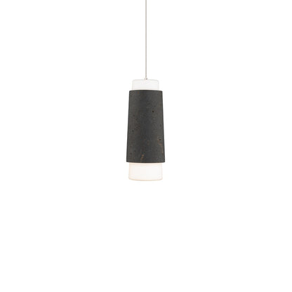 Modern Forms Chauncey 5" LED Mini-Pendant, 2700K, Bassalt Stone/Black//Opal