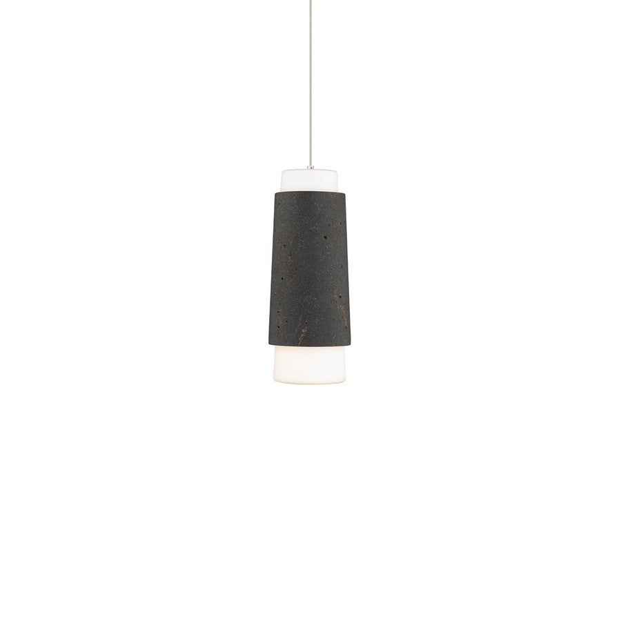 Modern Forms Chauncey 5" LED Mini-Pendant, 3000K, Bassalt Stone/Black//Opal