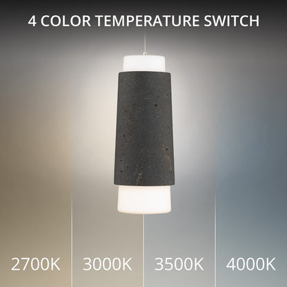 Modern Forms Chauncey 5" LED Mini-Pendant, 3500K, Bassalt Stone/Black//Opal
