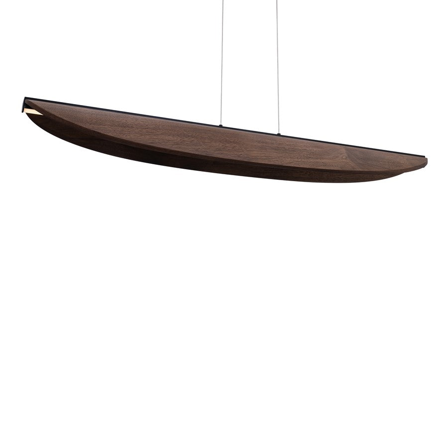 Modern Forms Kiefer 48" LED Linear Pendant, BK/Walnut/Brown - PD-58548-BK-DW