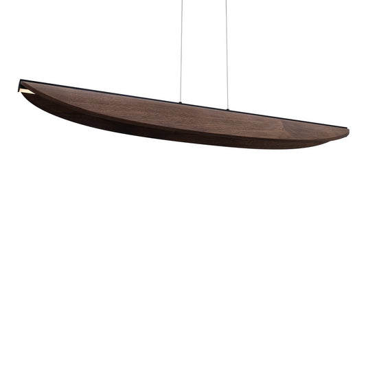 Modern Forms Kiefer 48" LED Linear Pendant, BK/Walnut/Brown - PD-58548-BK-DW