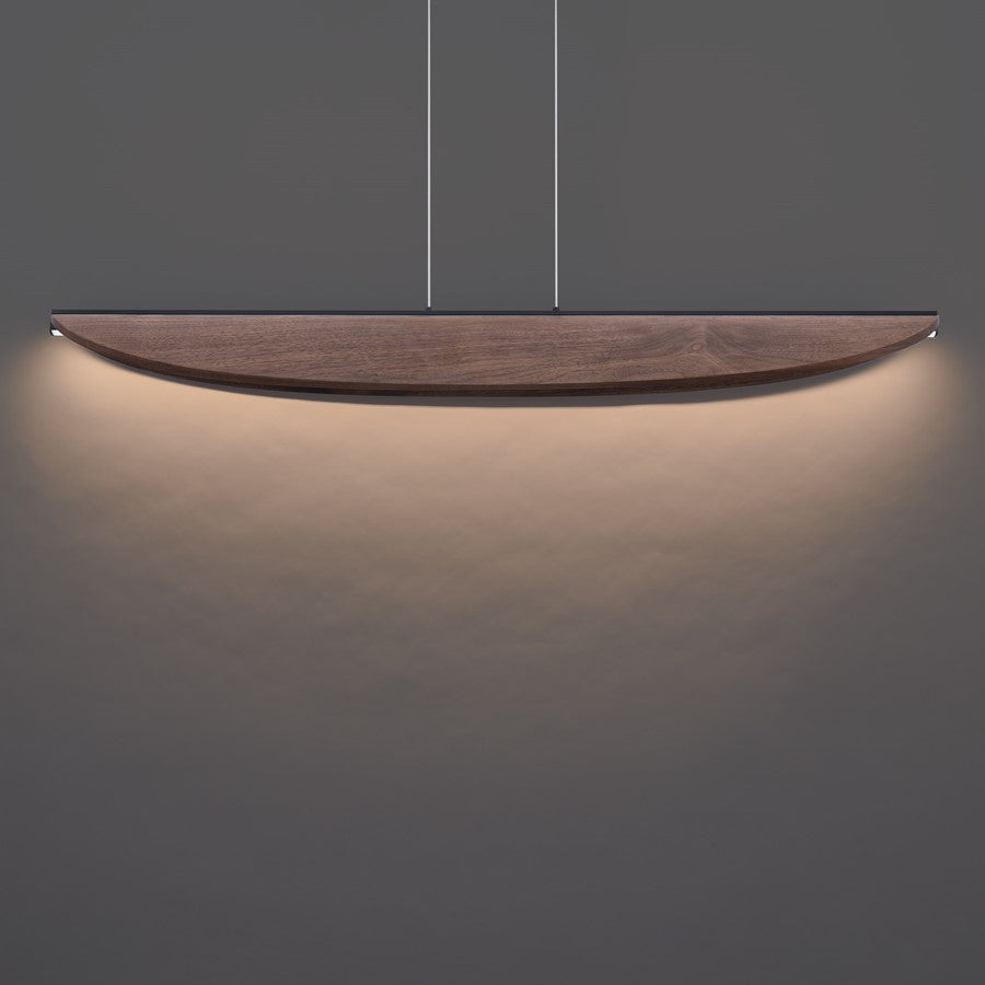 Modern Forms Kiefer 48" LED Linear Pendant, Black/Walnut/Brown