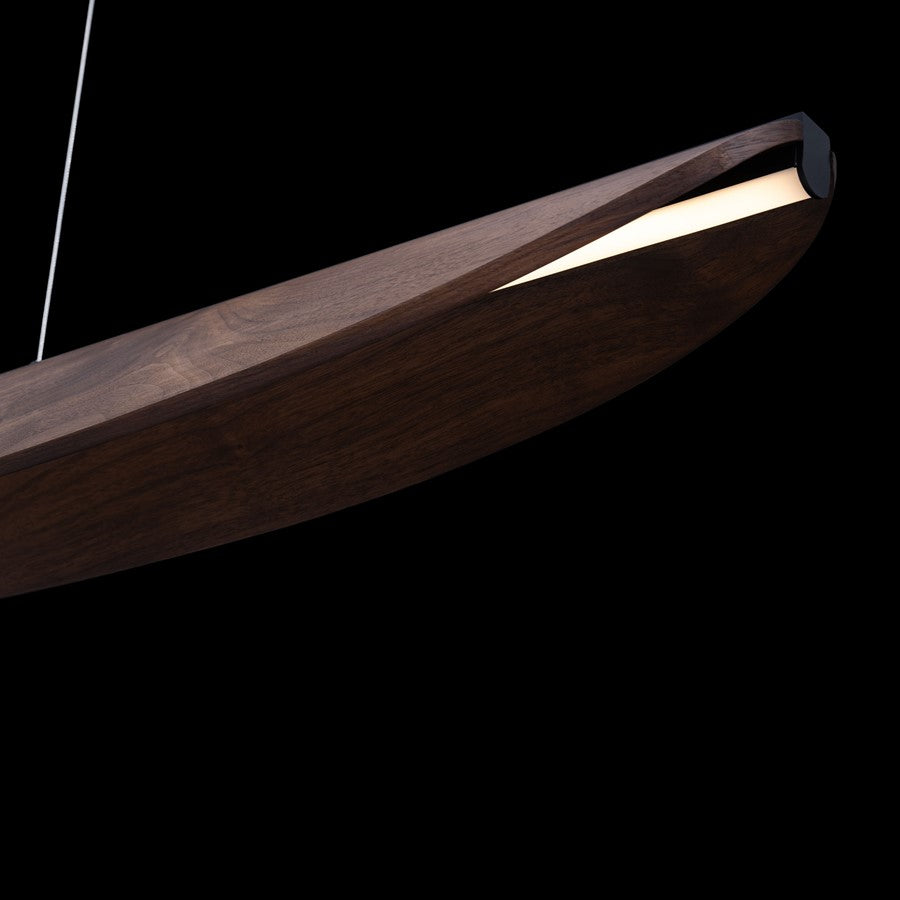 Modern Forms Kiefer 48" LED Linear Pendant, Black/Walnut/Brown