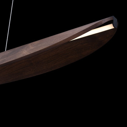 Modern Forms Kiefer 48" LED Linear Pendant, Black/Walnut/Brown