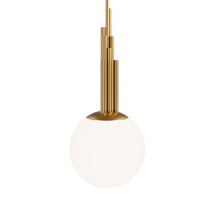 Modern Forms Sybil 1Lt 10" LED Mini-Pendant/2700K, Brass/Opal - PD-60510-27-AB