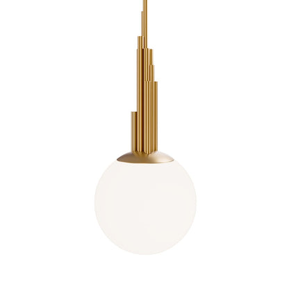 Modern Forms Sybil 1Lt 10" LED Mini-Pendant, 2700K, Brass/Opal