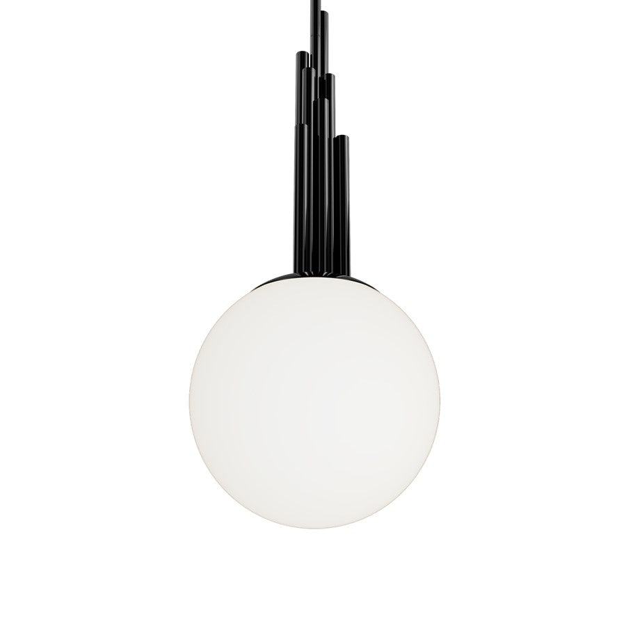 Modern Forms Sybil 10" LED Mini-Pendant, 2700K, BK Nickel/Opal