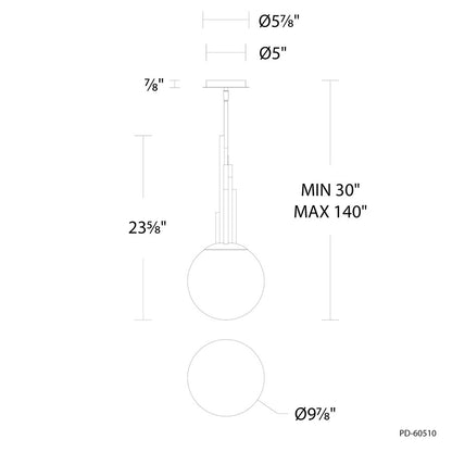 Modern Forms Sybil 1Lt 10" LED Mini-Pendant, 3000K, Brass/Opal