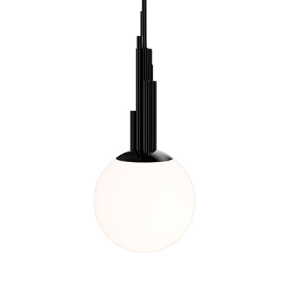 Modern Forms Sybil 10" LED Mini-Pendant, 3000K, BK Nickel/Opal