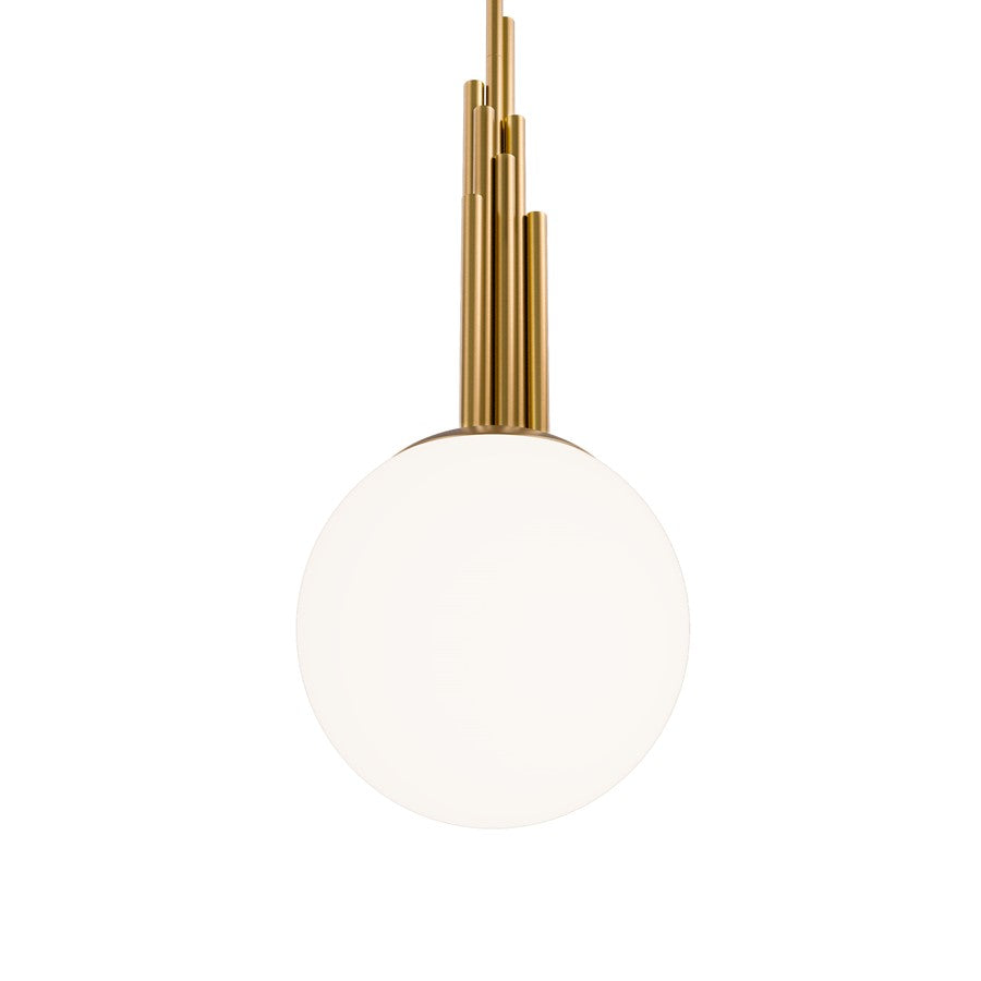 Modern Forms Sybil 1Lt 10" LED Mini-Pendant, 3500K, Brass/Opal