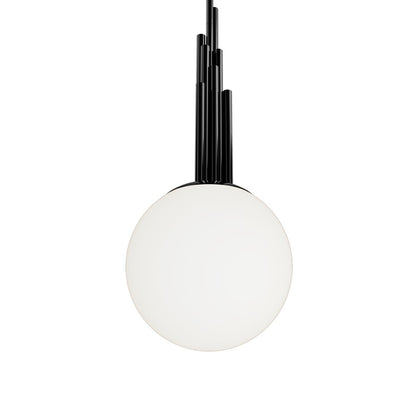 Modern Forms Sybil 10" LED Mini-Pendant, 3500K, BK Nickel/Opal