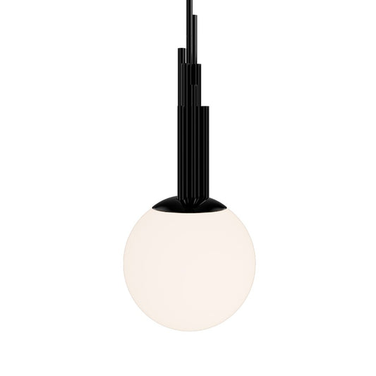 Modern Forms Sybil 1Lt 10" LED Mini-Pendant, Black Nickel/Opal - PD-60510-40-NB
