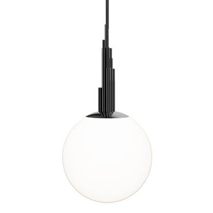 Modern Forms Sybil 1Lt 14" LED Pendant, 2700K, Black Nickel/Opal