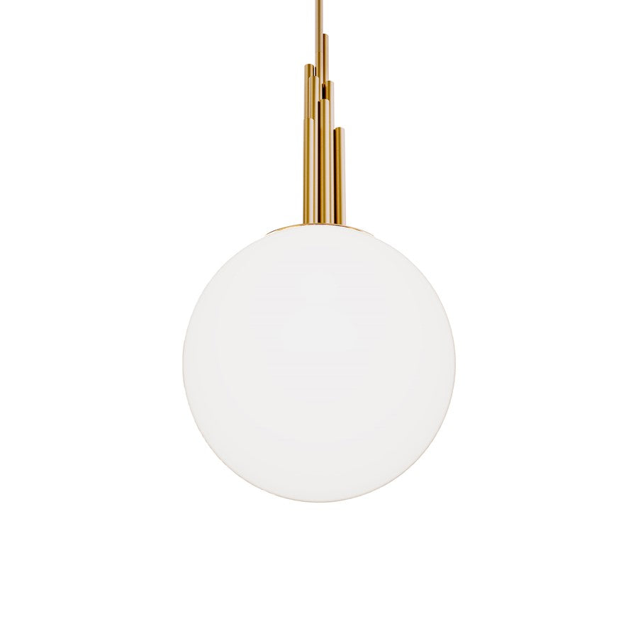 Modern Forms Sybil 1Lt 14" LED Pendant, 3000K, Aged Brass/Opal
