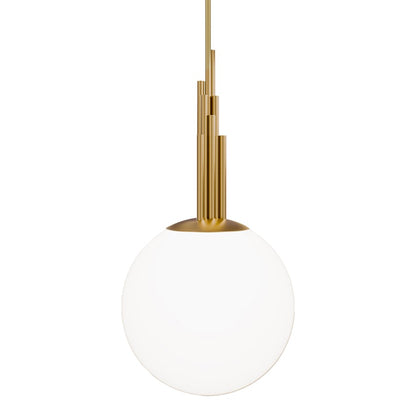 Modern Forms Sybil 1Lt 14" LED Pendant/3500K, Aged Brass/Opal - PD-60514-35-AB