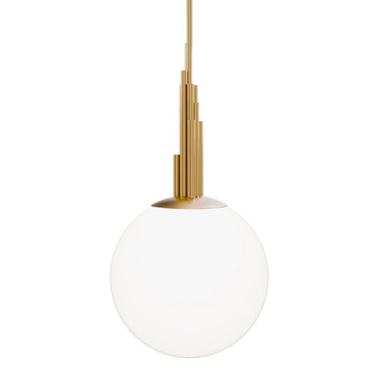 Modern Forms Sybil 1Lt 14" LED Pendant, Aged Brass/Opal