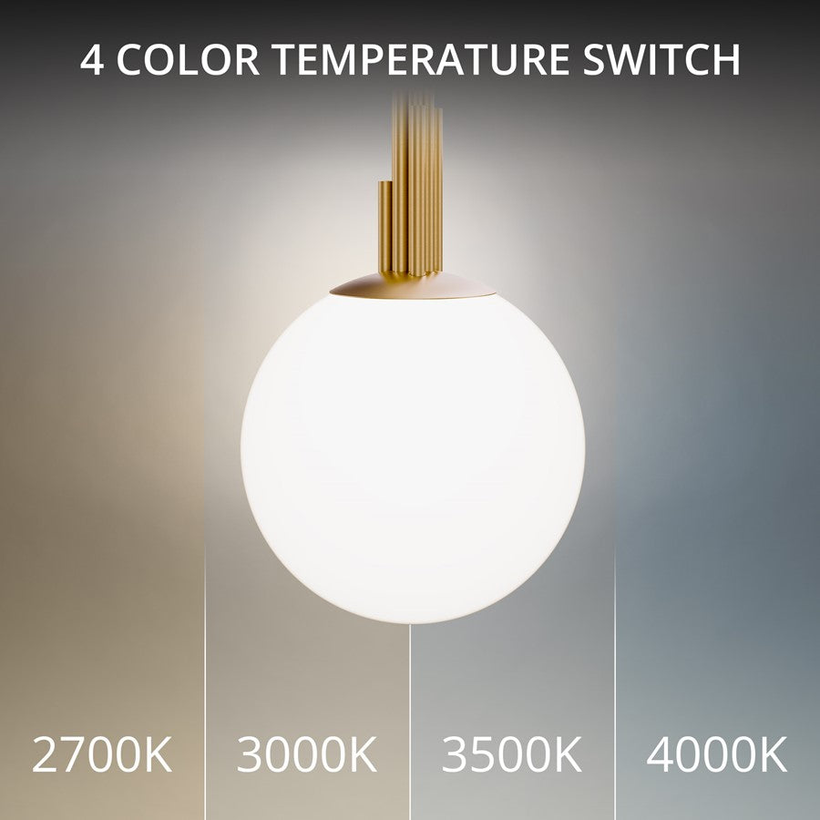 Modern Forms Sybil 1Lt 14" LED Pendant, Aged Brass/Opal