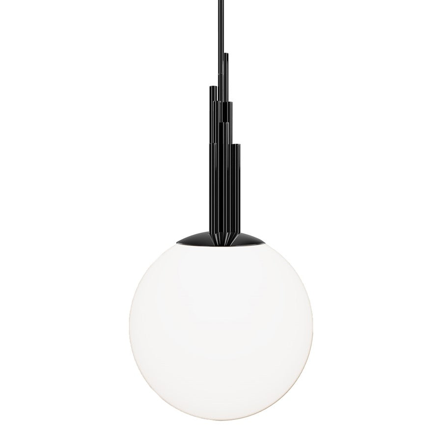 Modern Forms Sybil 1Lt 14" LED Pendant, Black Nickel/Opal - PD-60514-40-NB