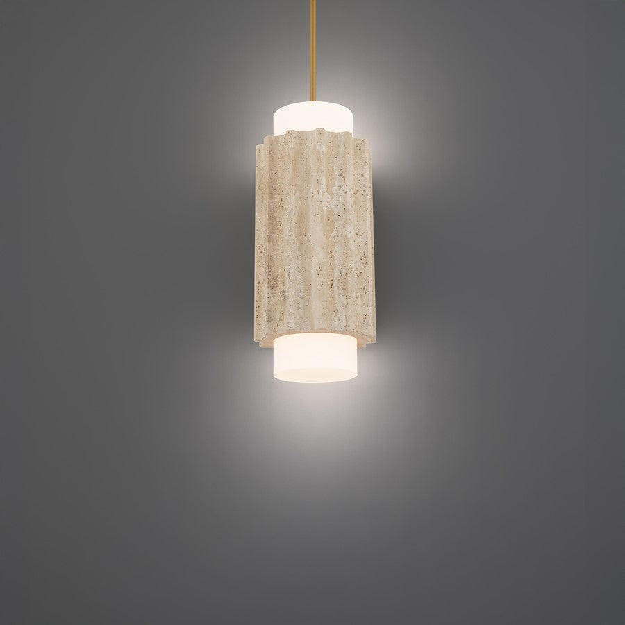 Modern Forms Caviar 7" LED Mini-Pendant, 3000K, Beige/Brass