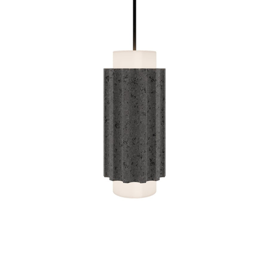 Modern Forms Caviar 7" LED Mini-Pendant, 3500K, Bassalt/Black