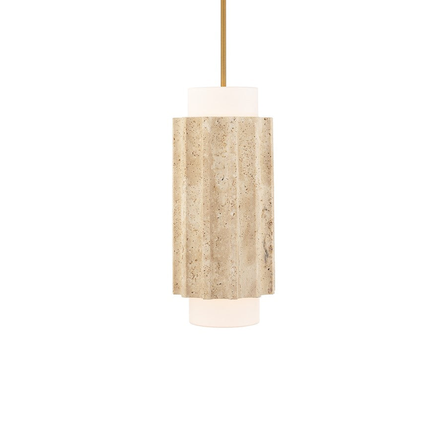 Modern Forms Caviar 7" LED Mini-Pendant, 3500K, Beige/Brass