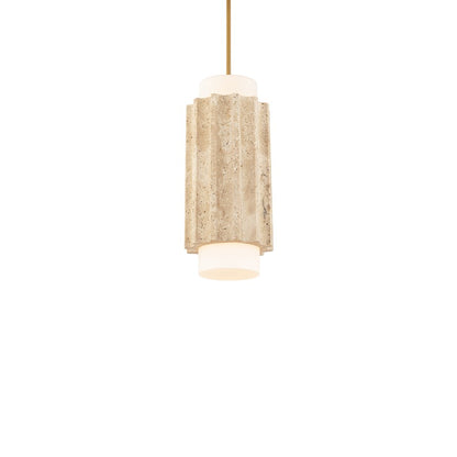 Modern Forms Caviar 7" LED Mini-Pendant, Beige/Brass/Beige - PD-62516-40-WV-AB